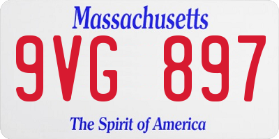 MA license plate 9VG897