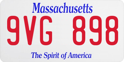 MA license plate 9VG898