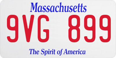 MA license plate 9VG899