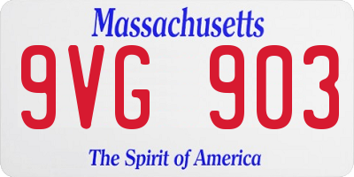 MA license plate 9VG903