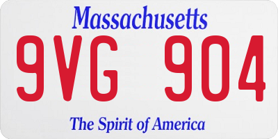 MA license plate 9VG904