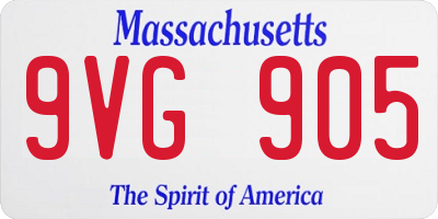 MA license plate 9VG905