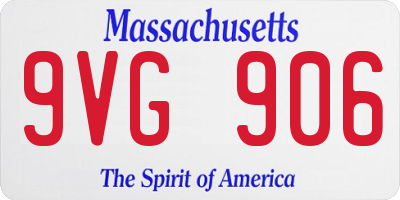 MA license plate 9VG906