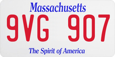 MA license plate 9VG907
