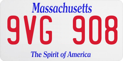 MA license plate 9VG908
