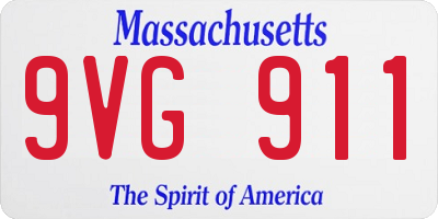 MA license plate 9VG911