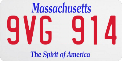 MA license plate 9VG914