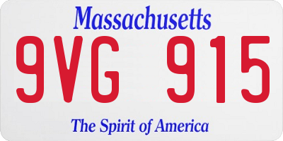 MA license plate 9VG915