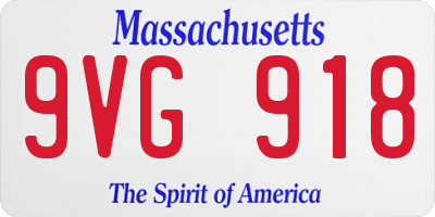 MA license plate 9VG918