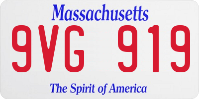 MA license plate 9VG919