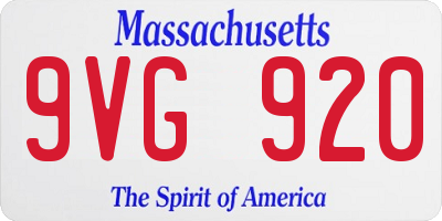 MA license plate 9VG920