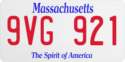 MA license plate 9VG921