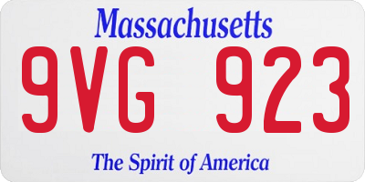 MA license plate 9VG923