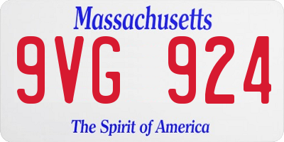 MA license plate 9VG924
