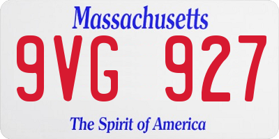 MA license plate 9VG927