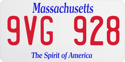MA license plate 9VG928