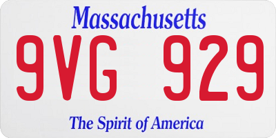 MA license plate 9VG929