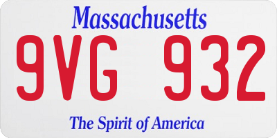 MA license plate 9VG932