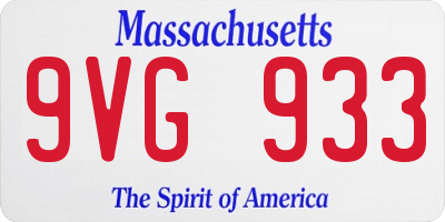 MA license plate 9VG933