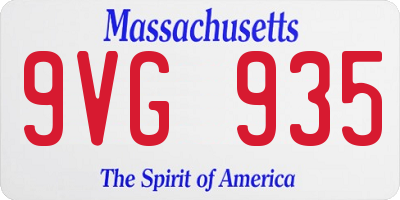 MA license plate 9VG935