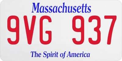 MA license plate 9VG937