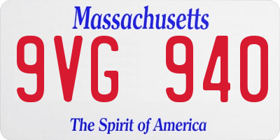 MA license plate 9VG940