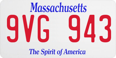 MA license plate 9VG943