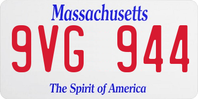 MA license plate 9VG944