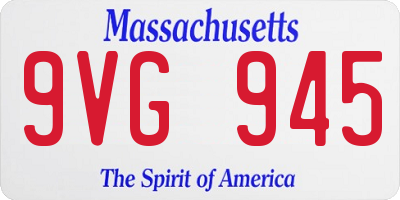 MA license plate 9VG945