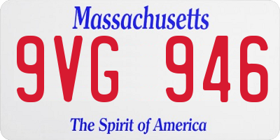 MA license plate 9VG946