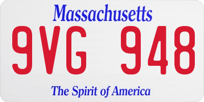 MA license plate 9VG948