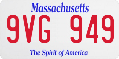 MA license plate 9VG949