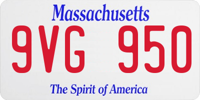 MA license plate 9VG950