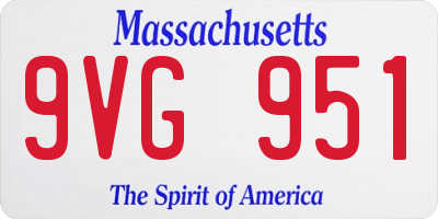MA license plate 9VG951