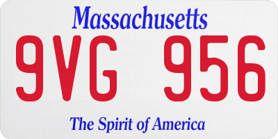 MA license plate 9VG956