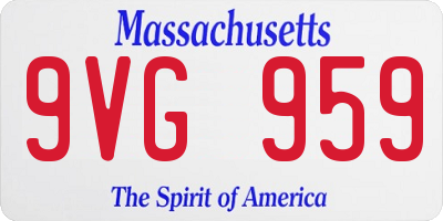 MA license plate 9VG959