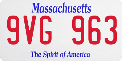 MA license plate 9VG963