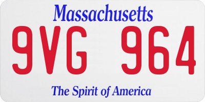 MA license plate 9VG964
