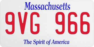 MA license plate 9VG966