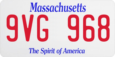 MA license plate 9VG968