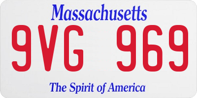 MA license plate 9VG969