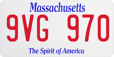 MA license plate 9VG970