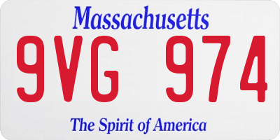 MA license plate 9VG974