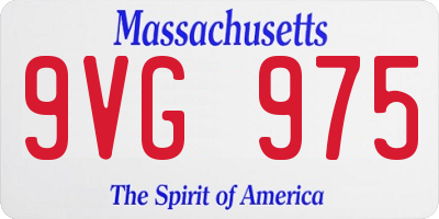 MA license plate 9VG975