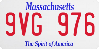MA license plate 9VG976