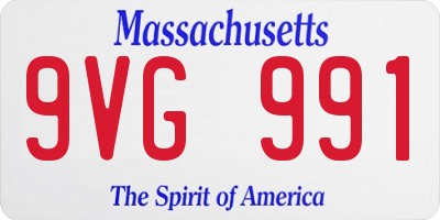 MA license plate 9VG991