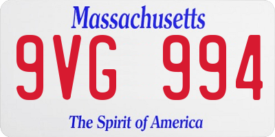 MA license plate 9VG994