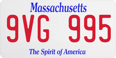 MA license plate 9VG995