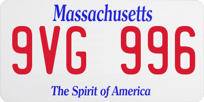 MA license plate 9VG996