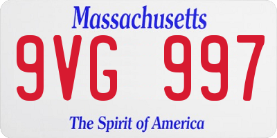 MA license plate 9VG997